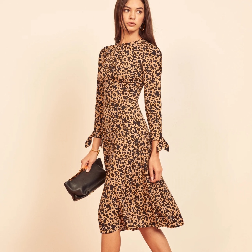 Reformation Port Dress - Leopard Print